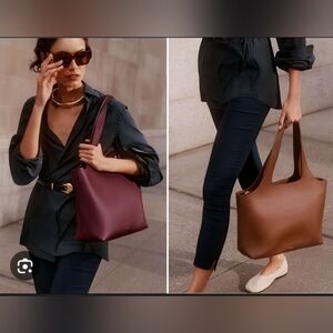 Cuyana 16inch System Leather Tote Bag In Tan (Caramel)